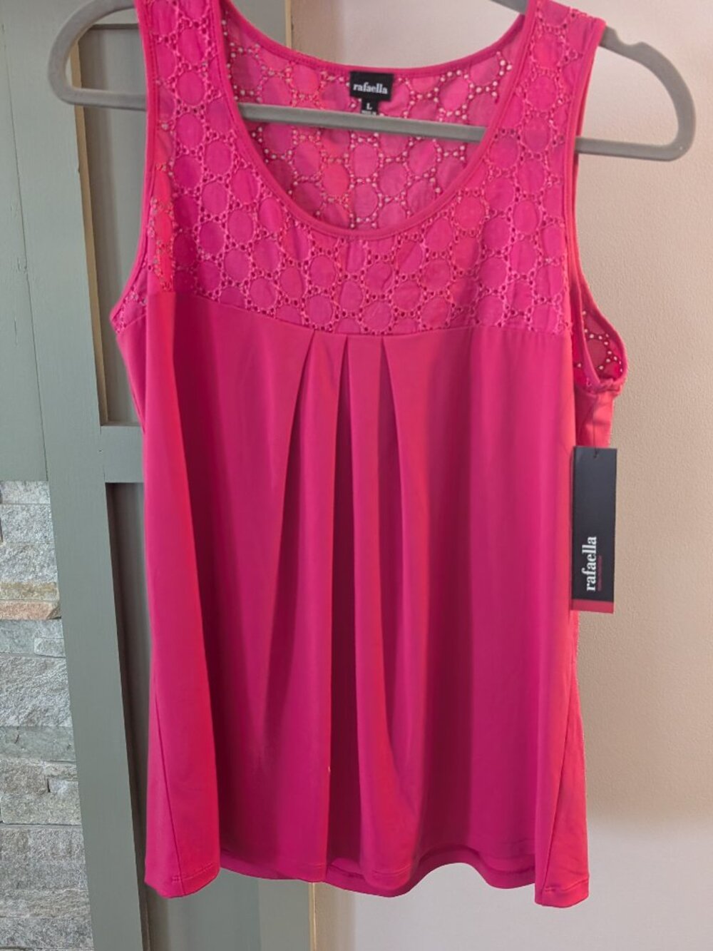 Rafaella Hot Pink Sleeveless Tank - NWT - Size L